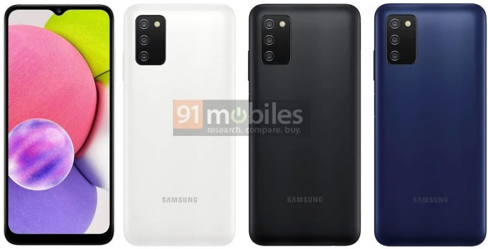 หลุดภาพเรนเดอร์ของ Samsung Galaxy A03s พร้อมด้วยสเปคเพิ่มเติม